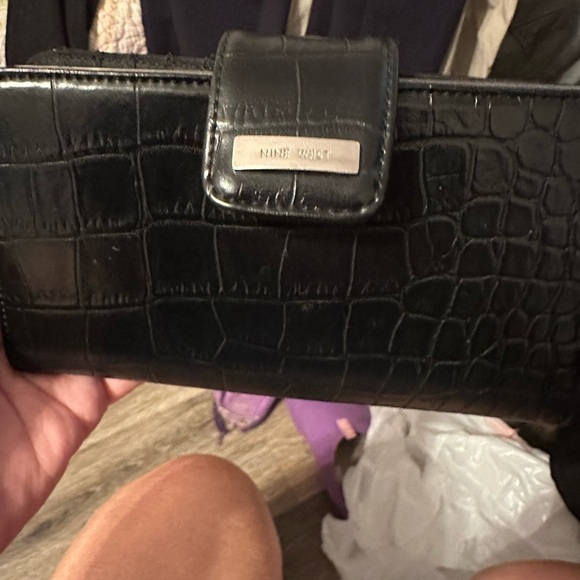Nine West Handbags - Nine West Black Croc-Embossed Bag